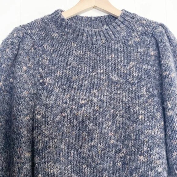 MADEWELL Pleat-Shoulder Pullover Sweater \\ Size XS // Marled Wool-Blend - Picture 3 of 6